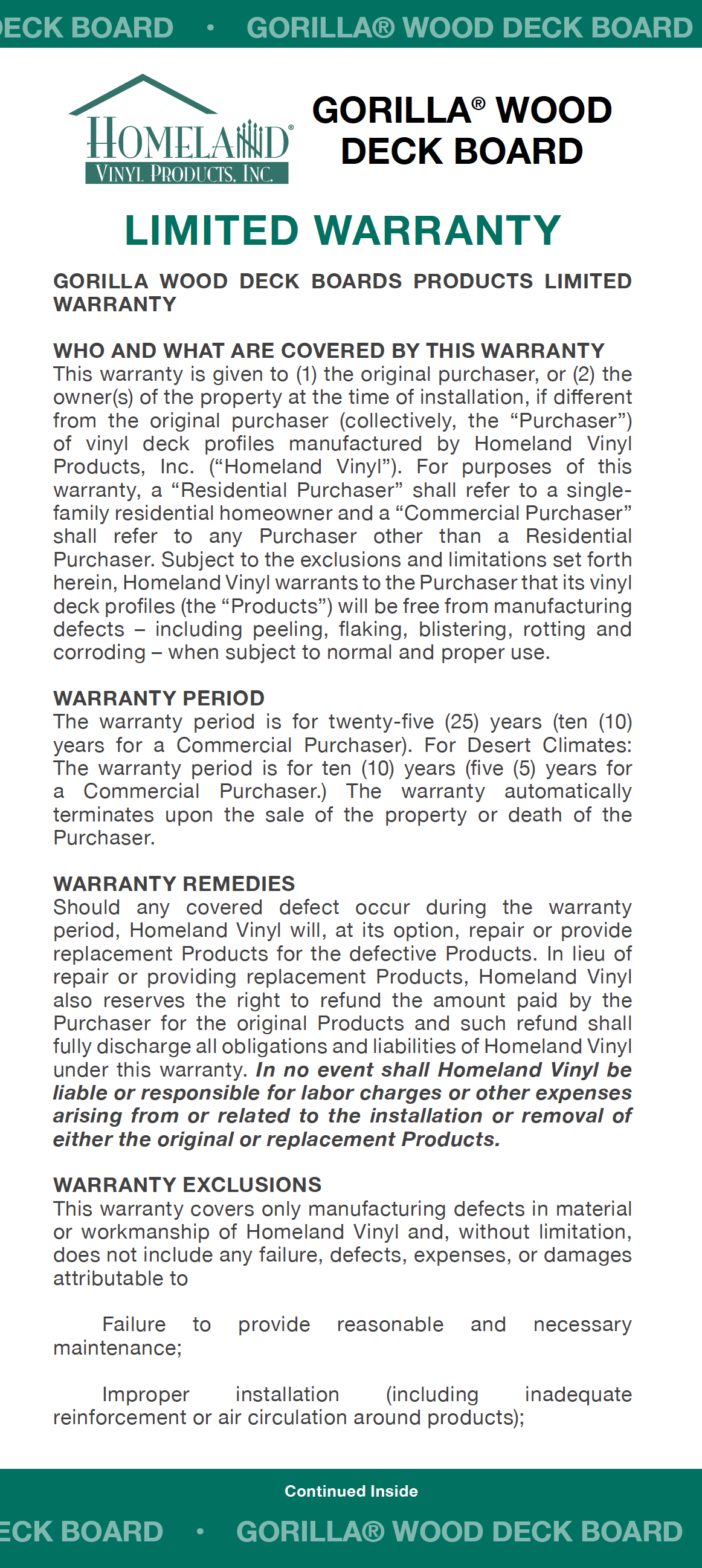 Brochures Homeland Vinyl Products Vinyl Fence, Vinyl Deck, Vinyl